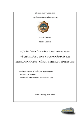 Nghiên cứu sự hài lòng khách hàng về dịch vụ điện tại Phú Giáo