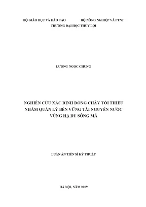Luận văn nghiên cứu xác định dòng chảy tối thiểu nhằm quản lý bền vững tài nguyên nước vùng hạ du sông mã