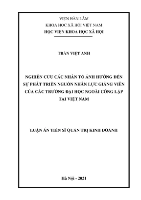 Nhân tố ảnh hưởng phát triển nhân lực giảng viên đại học ngoài công lập
