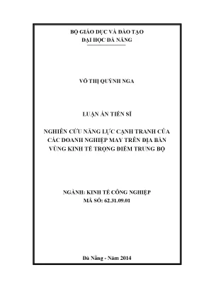 Nghiên cứu năng lực cạnh tranh doanh nghiệp may Trung Bộ