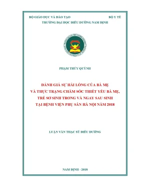 Đánh giá sự hài lòng bà mẹ chăm sóc thiết yếu sau sinh