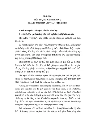 Giáo trình chủ nghĩa vô thần khoa học - Triết học Mác-Lênin