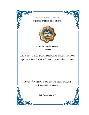 Các yếu tố tác động đến chấp nhận thương mại điện tử tại Bình Dương