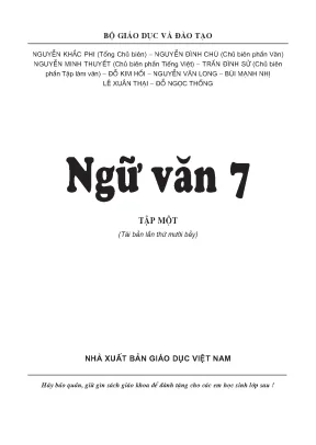 Sách giáo khoa Ngữ văn 7 tập 1 - Chương trình GDPT