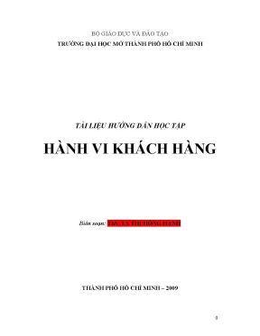 Tài liệu hướng dẫn học tập Hành vi khách hàng - Đại học Mở TP.HCM