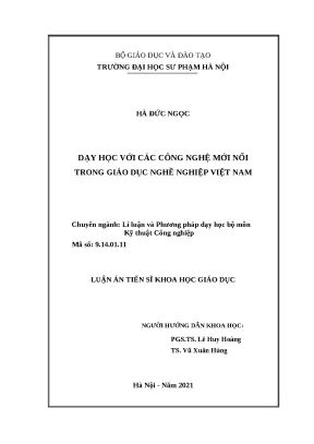 Dạy học với công nghệ mới nổi trong giáo dục nghề nghiệp