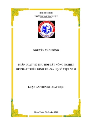 Pháp luật thu hồi đất nông nghiệp phát triển kinh tế - xã hội