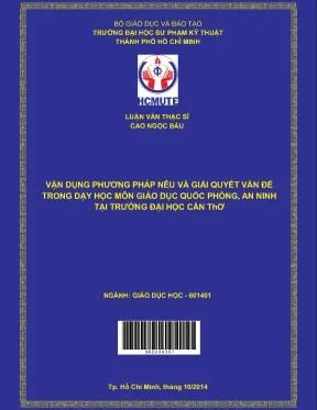 Vận dụng phương pháp nêu-giải quyết vấn đề dạy học GDQP-AN