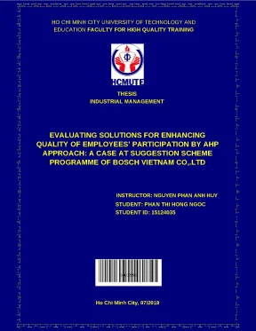 Đánh giá giải pháp tăng chất lượng tham gia nhân viên bằng AHP