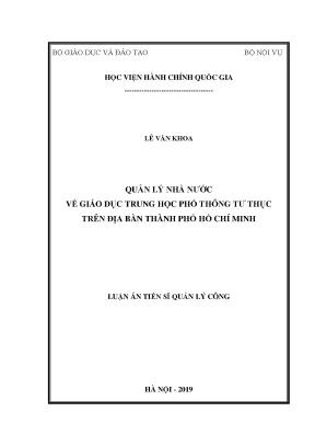 Quản lý nhà nước giáo dục THPT tư thục TP.HCM