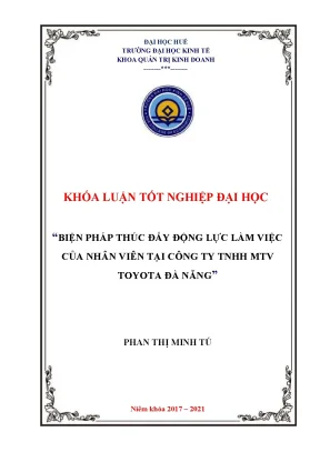 Biện pháp thúc đẩy động lực làm việc nhân viên Toyota Đà Nẵng