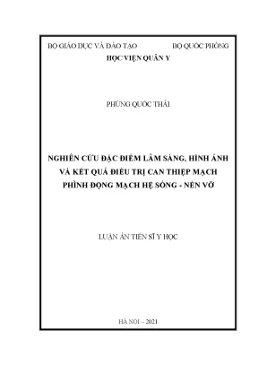 Nghiên cứu đặc điểm lâm sàng, hình ảnh điều trị túi phình vỡ động mạch sống nền
