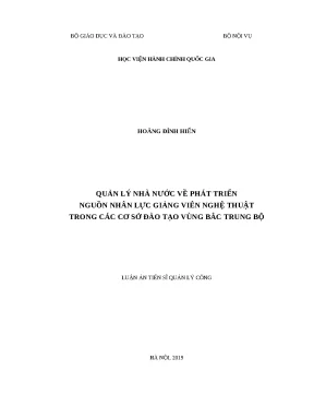 Quản lý nhà nước phát triển nguồn nhân lực giảng viên nghệ thuật vùng Bắc Trung Bộ