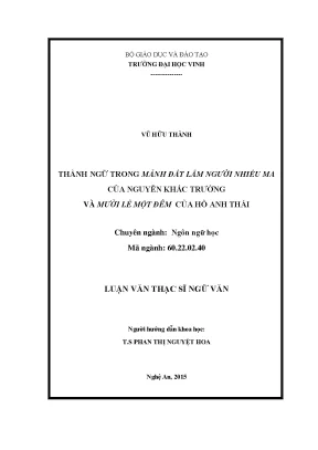 Thành ngữ trong tiểu thuyết Mảnh đất lắm người nhiều ma