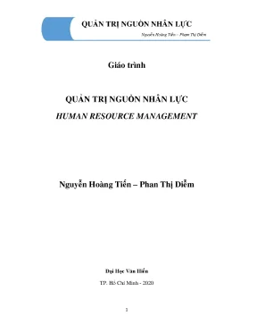Giáo trình Quản trị nguồn nhân lực (HRM) cho sinh viên