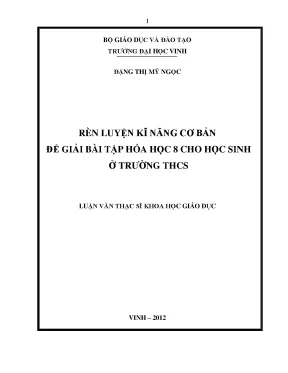 Rèn luyện kỹ năng giải bài tập Hóa học 8 THCS