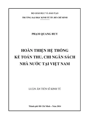 Hoàn thiện hệ thống kế toán thu chi ngân sách nhà nước