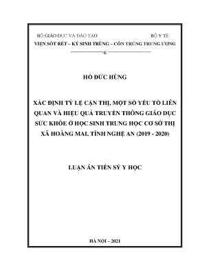 Xác định tỷ lệ cận thị và yếu tố liên quan ở học sinh THCS