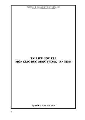 Tài liệu học tập Giáo dục Quốc phòng và An ninh