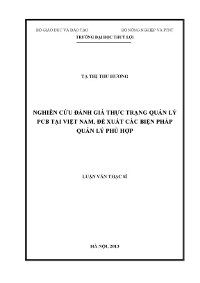 Đánh giá thực trạng quản lý PCB tại Việt Nam đề xuất biện pháp quản lý