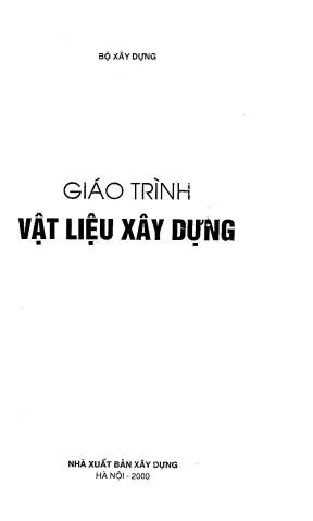 Giáo trình Vật liệu Xây dựng - Bộ Xây dựng