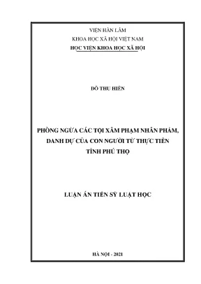 Phòng ngừa tội xâm phạm nhân phẩm, danh dự con người