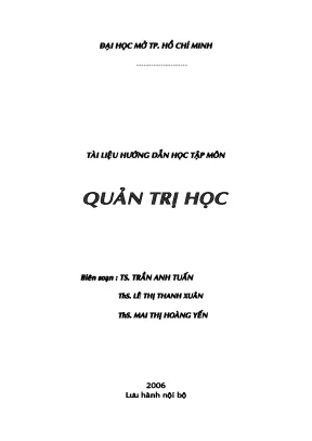 Hướng dẫn học tập môn Quản trị học từ xa