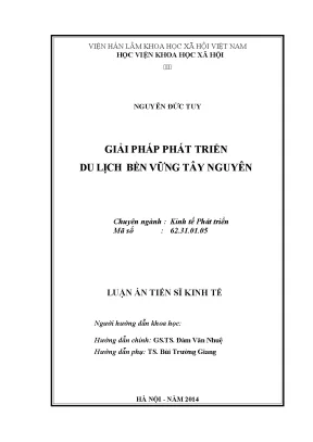 Giải pháp phát triển du lịch bền vững Tây Nguyên