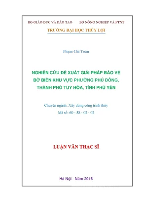 Nghiên cứu giải pháp bảo vệ bờ biển phường Phú Đông, Tuy Hòa