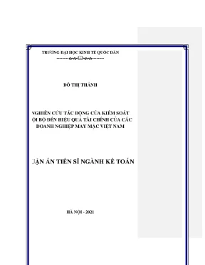 Tác động kiểm soát nội bộ đến hiệu quả tài chính doanh nghiệp may mặc Việt Nam