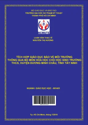 Tích hợp giáo dục bảo vệ môi trường qua môn Hóa học THCS