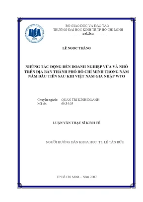 Tác động WTO lên doanh nghiệp vừa nhỏ TP.HCM đầu tiên