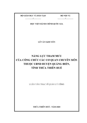 Năng lực tham mưu của công chức UBND huyện Quảng Điền, Thừa Thiên Huế