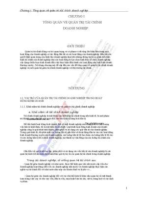 Tổng quan quản trị tài chính doanh nghiệp trong giáo trình học viện