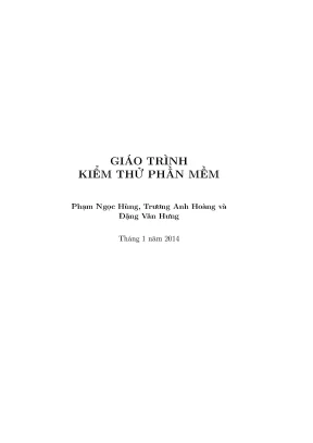Giáo trình kiểm thử phần mềm cơ bản và nâng cao