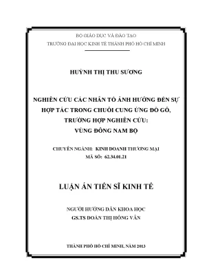 Nghiên cứu hợp tác chuỗi cung ứng đồ gỗ Đông Nam Bộ