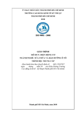 Giáo trình Điện động cơ Ô tô - Sửa chữa & Bảo dưỡng