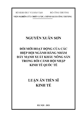 Đổi mới hiệp hội ngành hàng đẩy mạnh xuất khẩu nông sản hội nhập