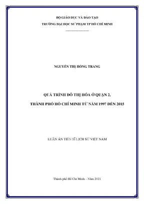 Quá trình đô thị hóa ở Quận 2 TP.HCM giai đoạn 1997-2015