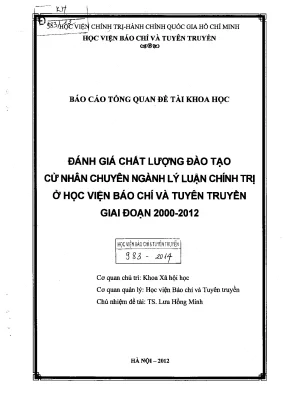 Đánh giá chất lượng đào tạo cử nhân lý luận chính trị