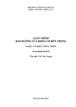 Giáo trình Bảo dưỡng, Sửa chữa Động cơ Đốt trong