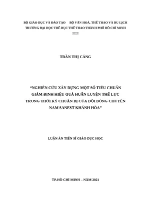 Tiêu chuẩn giám định hiệu quả huấn luyện thể lực bóng chuyền