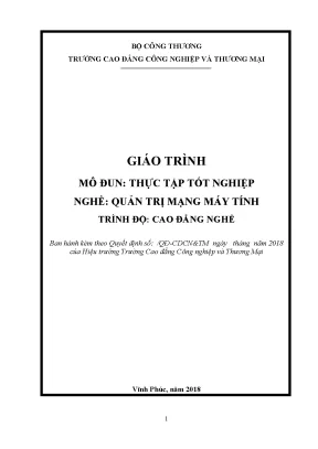 Giáo trình thực tập tốt nghiệp ngành Quản trị mạng