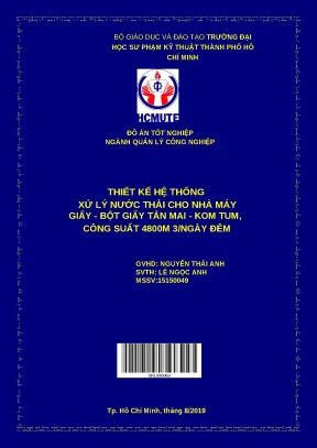Thiết kế hệ thống xử lý nước thải nhà máy giấy 4800m³/ngày