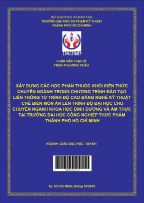Xây dựng học phần đào tạo liên thông dinh dưỡng và ẩm thực