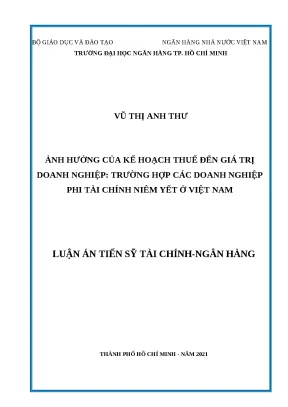 Ảnh hưởng kế hoạch thuế đến giá trị doanh nghiệp niêm yết Việt Nam