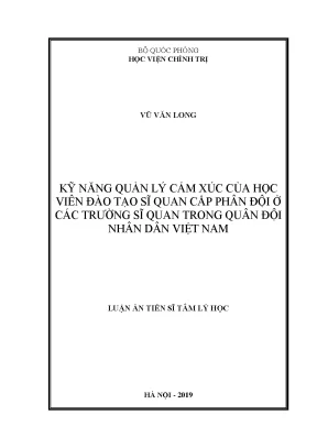 Kỹ năng quản lý cảm xúc học viên sĩ quan quân đội Việt Nam
