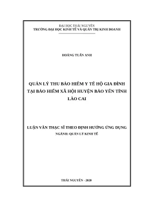 Quản lý thu bảo hiểm y tế hộ gia đình tại BHXH huyện Bảo Yên