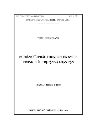 Phẫu thuật ReLEx SMILE điều trị cận và loạn cận - Luận án tiến sĩ