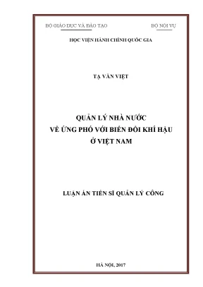 Quản lý Nhà nước ứng phó biến đổi khí hậu Việt Nam